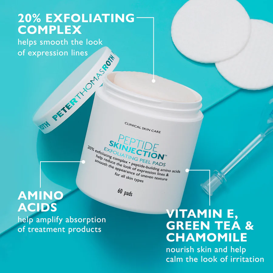 PETER THOMAS ROTH PEPTIDE SKINJECTION EXFOLIATING PEEL PADS