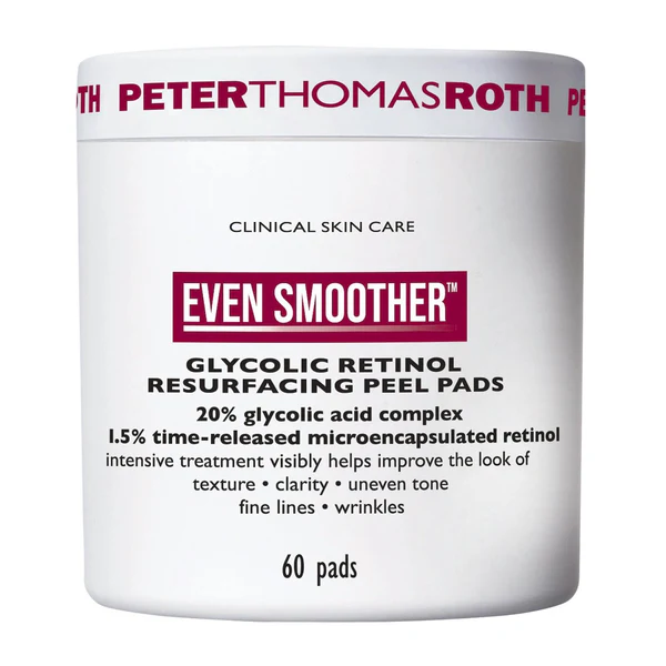 PETER THOMAS ROTH EVEN SMOOTHER GLYCOLIC RETINOL RESURFACING PEEL PADS
