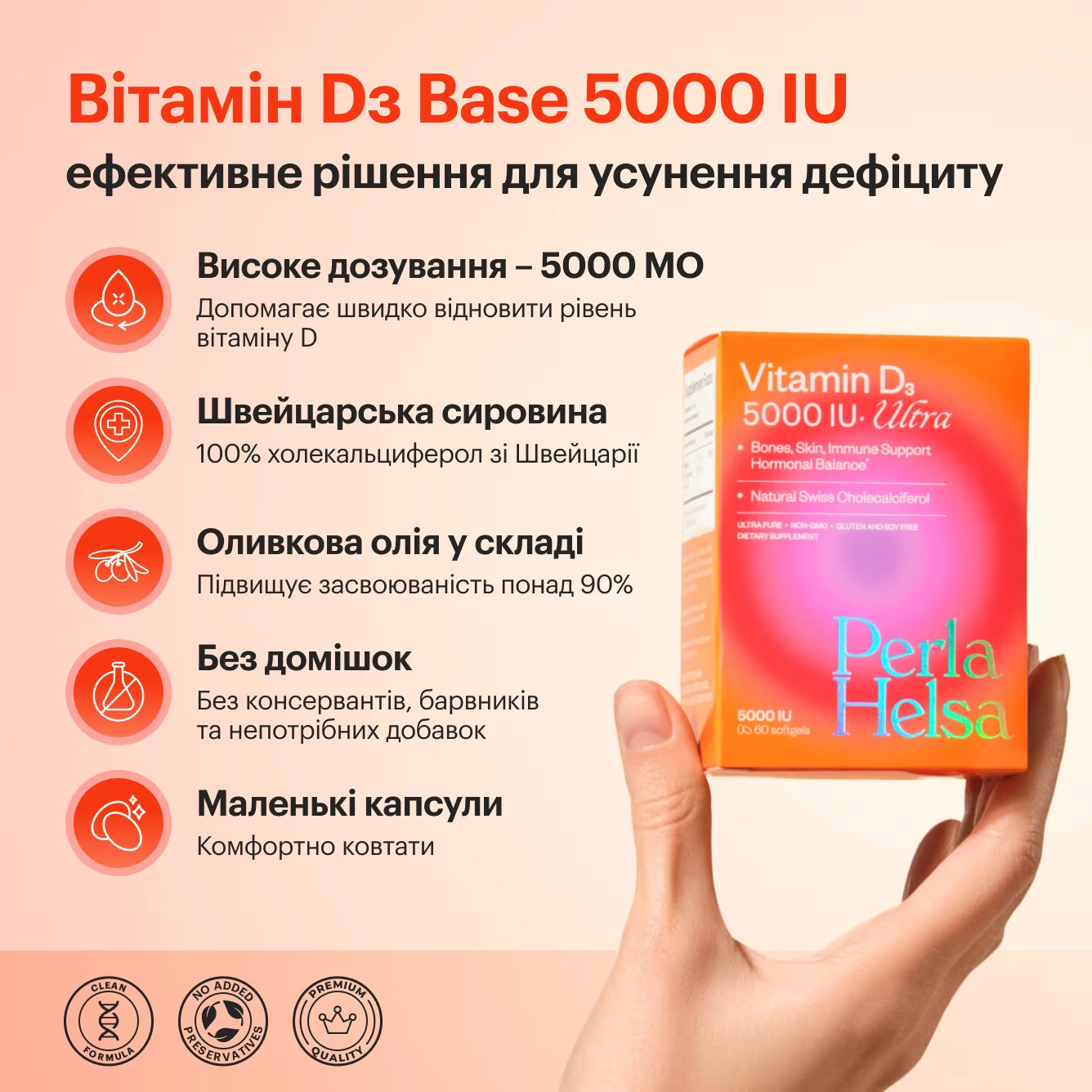 Perla Helsa Vitamin D3 ULTRA 5000 IU