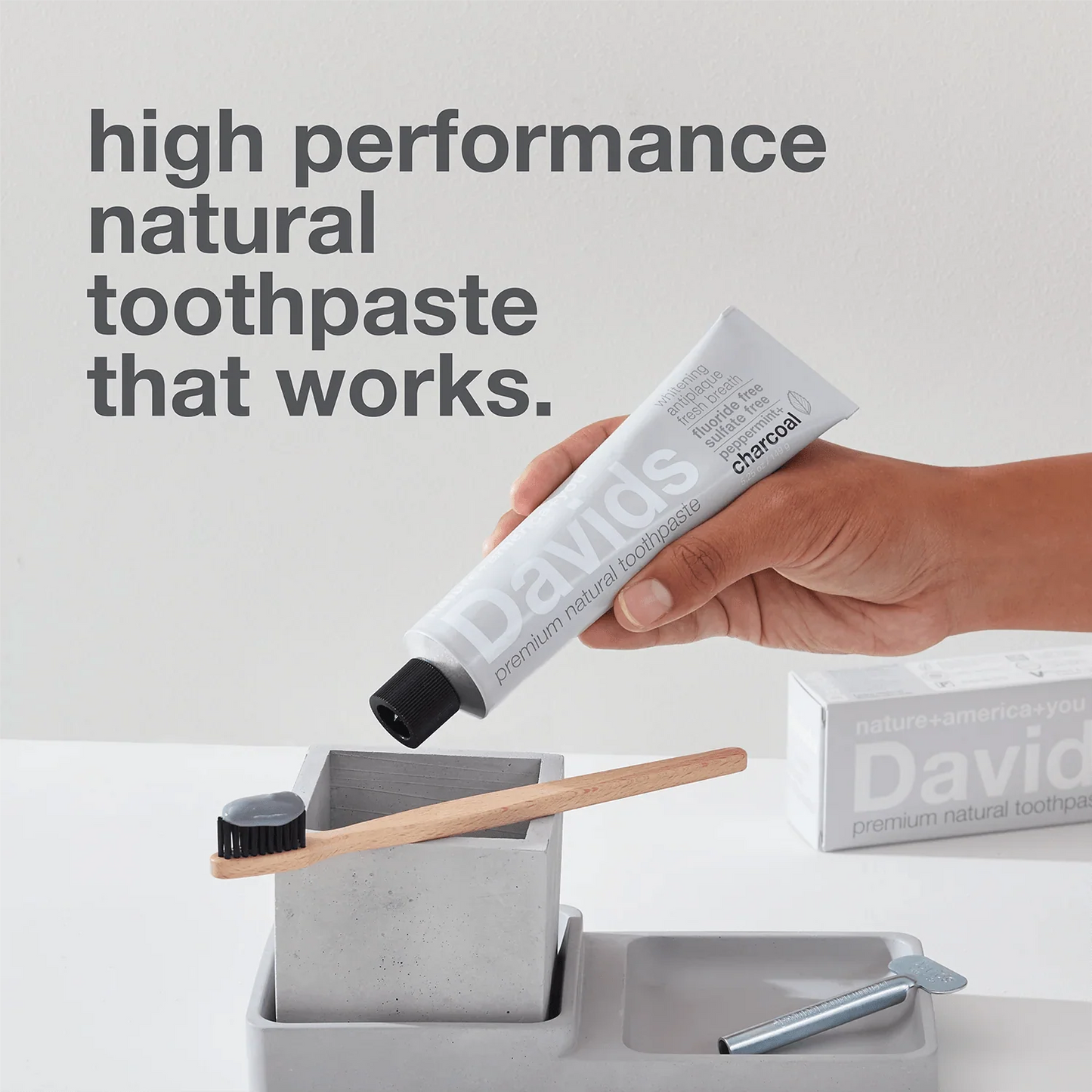 Davids Premium Toothpaste Charcoal + Peppermint