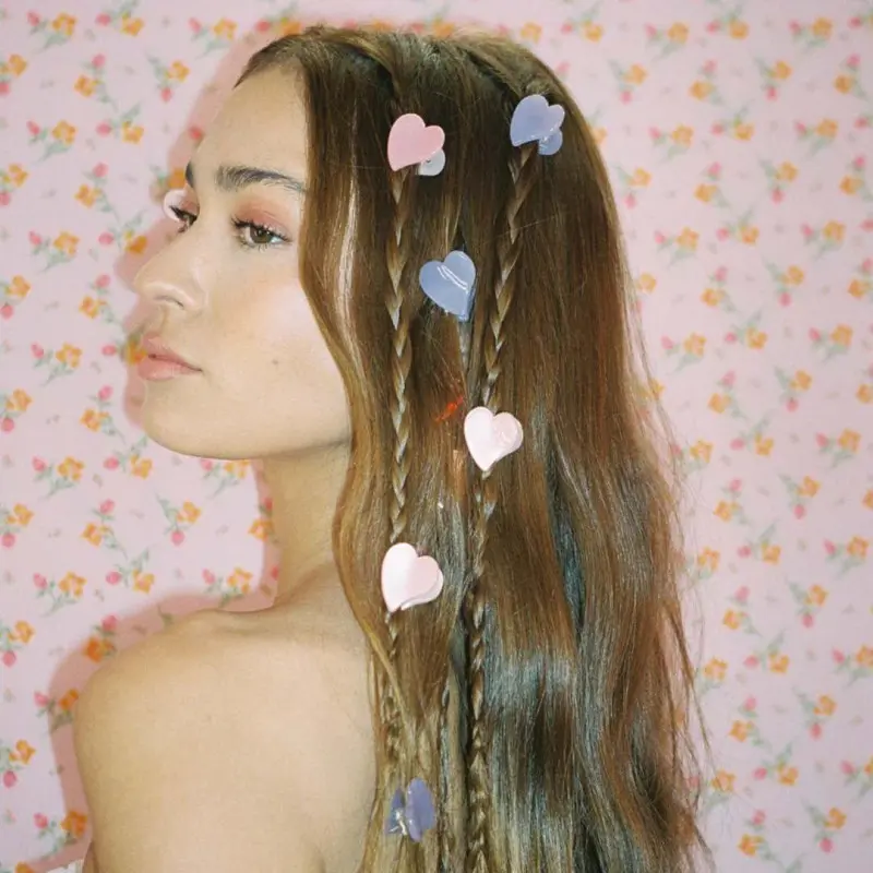 Emi Jay Baby Heart Clip Set In Sweet